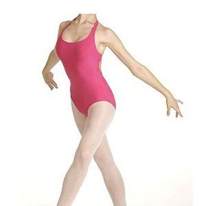 Bal Togs 6002 Women's Small (4-6) Pink Double-Strap Back Halter Leotard